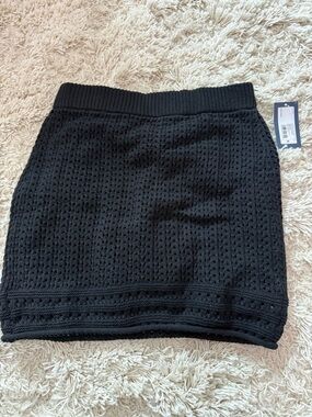 Black Crochet Knit Mini Skirt - Elegant Everyday Staple